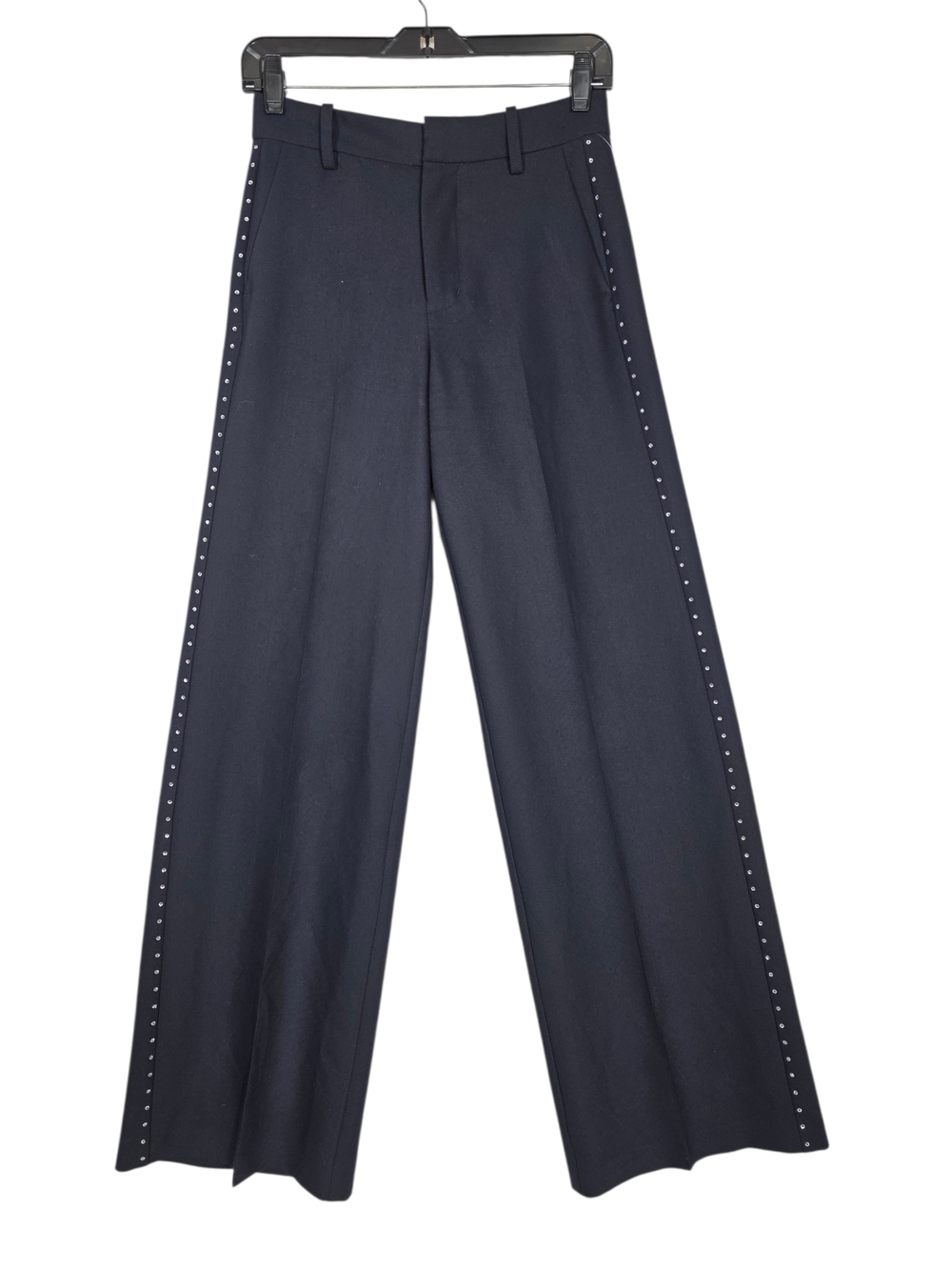 Zadig & Voltaire Panol Tailleur Strass Woven Wide-Leg Pants Rhinestones side det - Picture 3 of 14